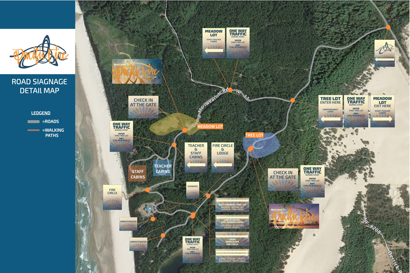 Festival map for on-site signage plan